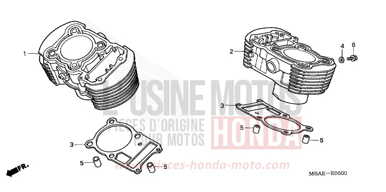 CILINDRO per Shadow Aero REARL SEDONA RED (R223B) del 2001